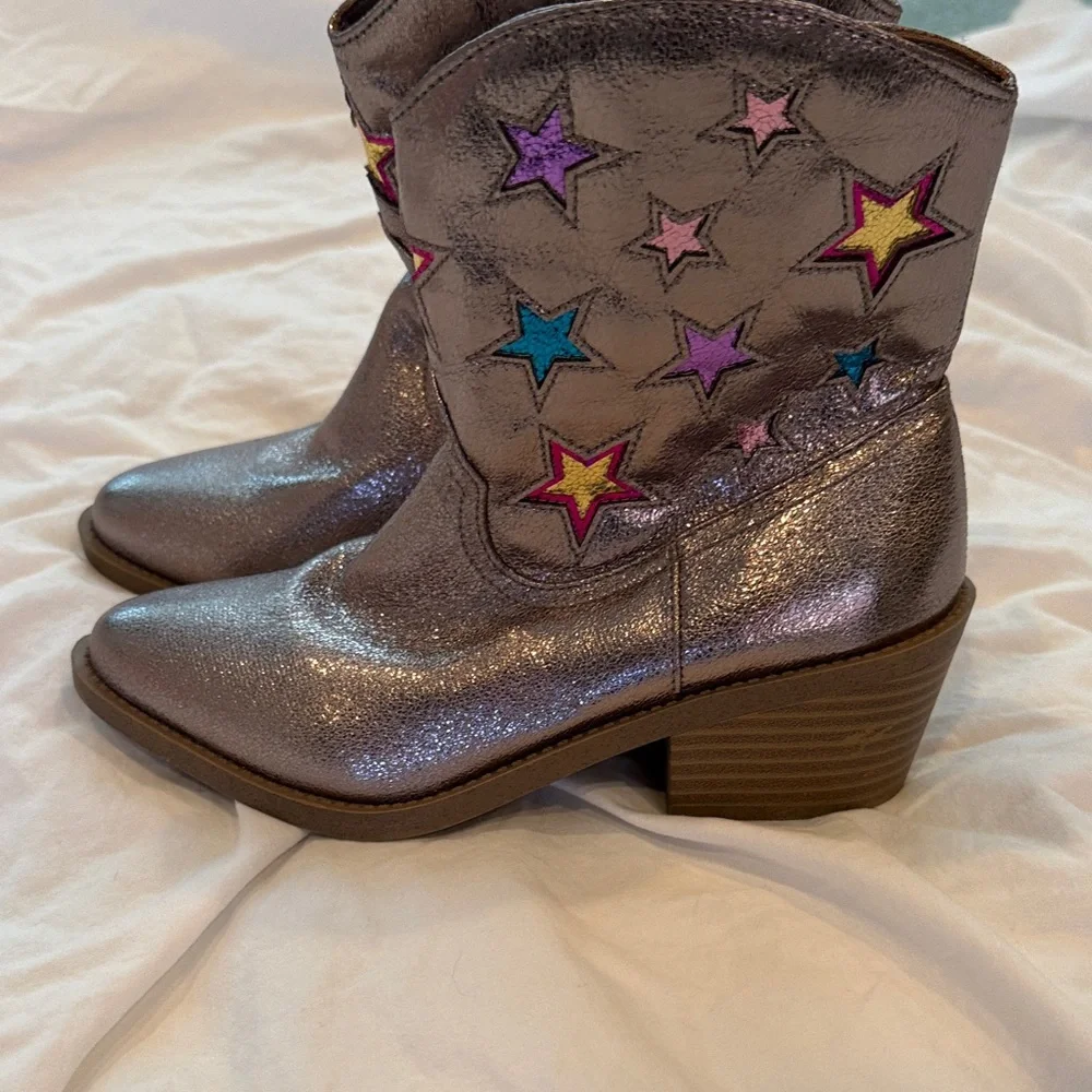 Steve Madden Metallic Lilac Kids Star Cowboy Boots